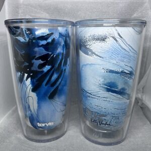 Tervis Crystal Clear Blue Collection Kelly Ventura 16 Oz Set Of 4 Tumblers